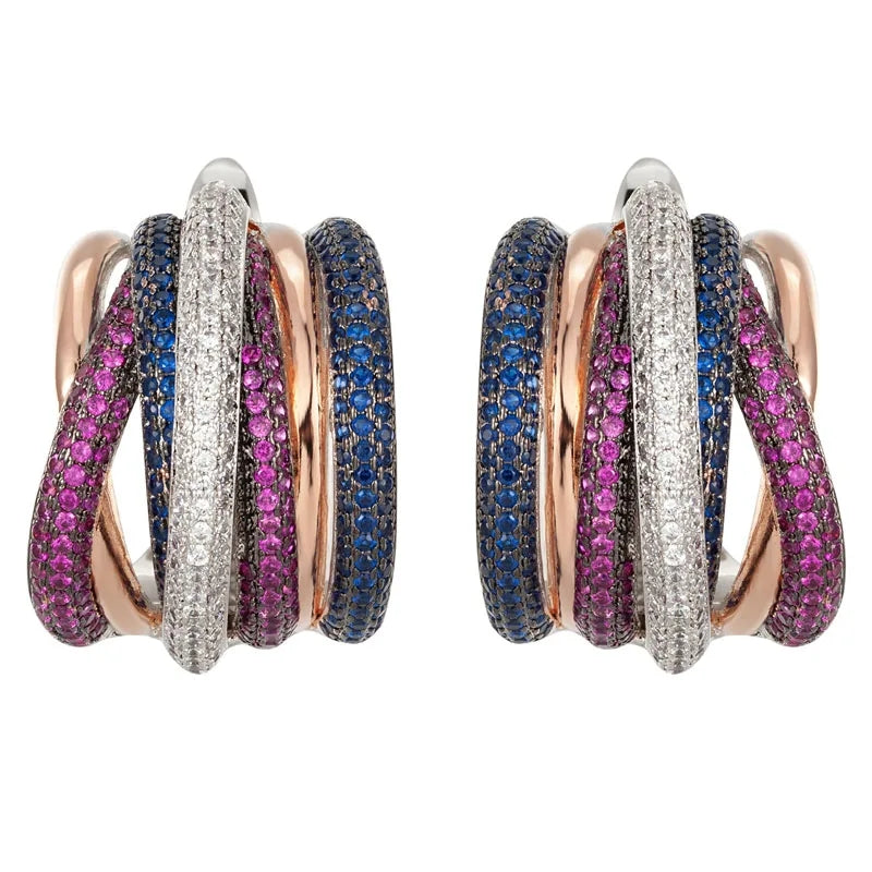 Swirl Earrings Pink Blue
