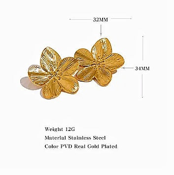 Gold Flower Earrings