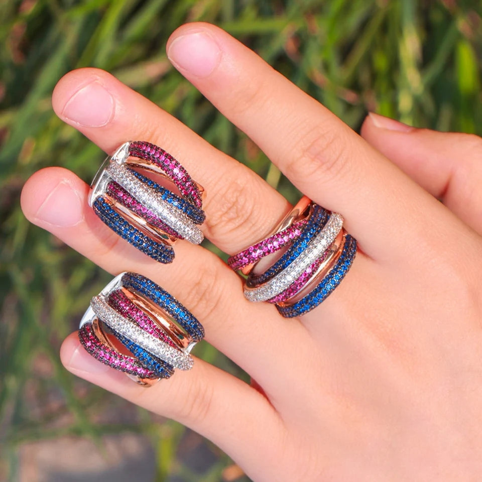 Swirl Earrings Pink Blue