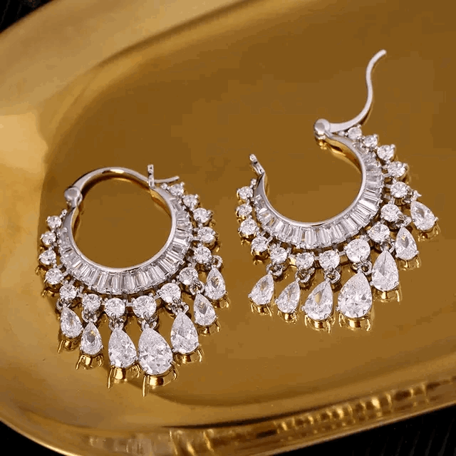 Silver Lining Jewellery Teardrop Hoop Earrings Silver Lining Jewellery
