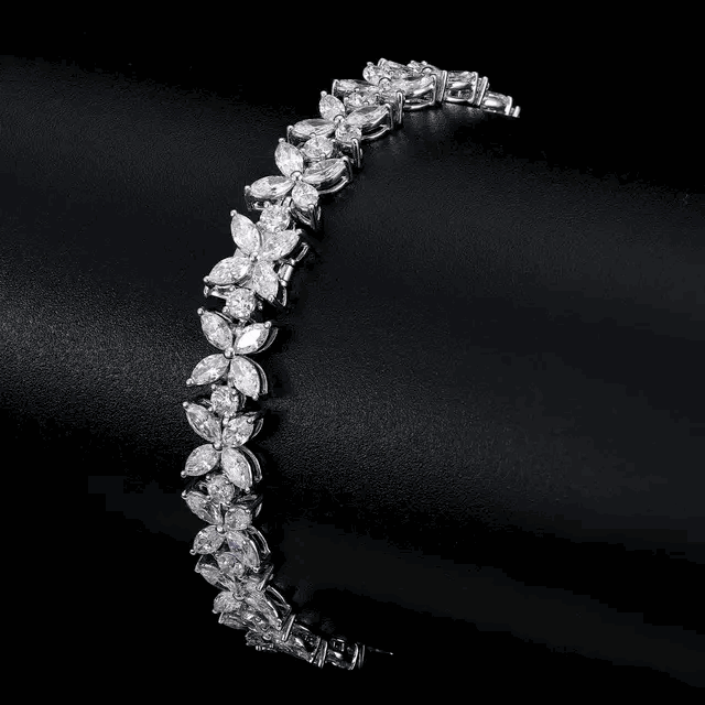 Flower Tennis Bracelet - 17 cm/6.7 inch