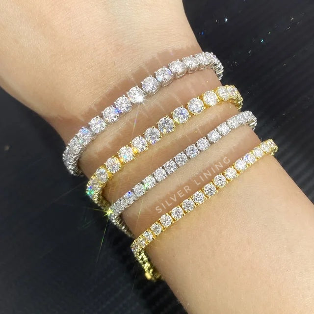 Silver Lining Jewellery Round Tennis Bracelet Silver / Gold Silver Lining Jewellery