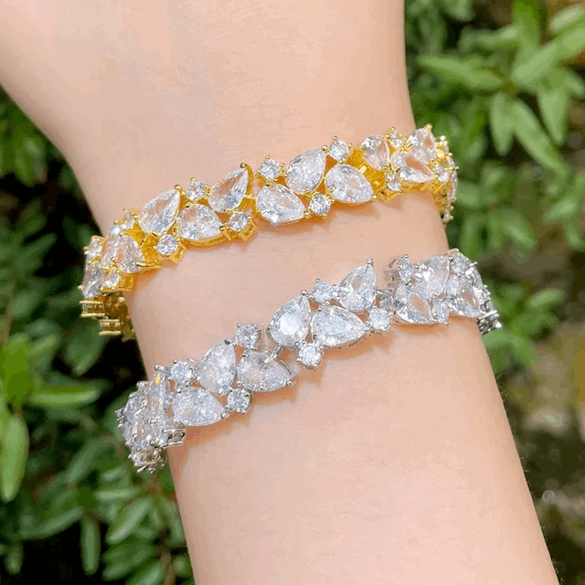 Silver Lining Jewellery Fancy Stones Tennis Bracelets - 17.5 cm / 7 inch Silver Lining Jewellery