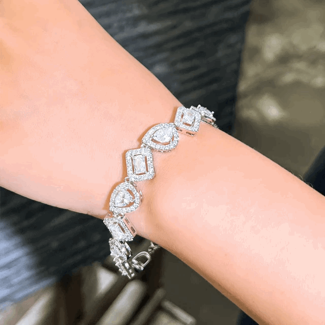 Silver Lining Jewellery Fancy Stones Tennis Bracelets - 17.5 cm / 7 inch Silver Lining Jewellery