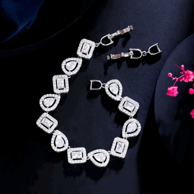 Silver Lining Jewellery Fancy Stones Tennis Bracelets - 17.5 cm / 7 inch Silver Lining Jewellery