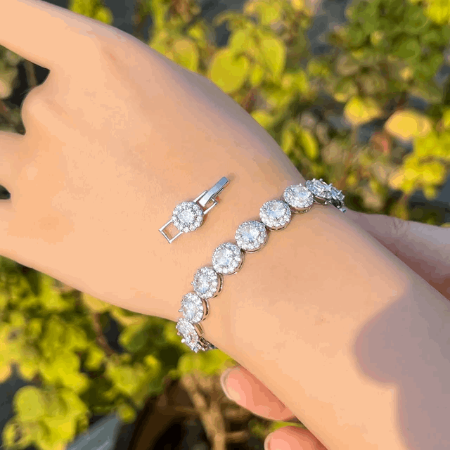 Silver Lining Jewellery Fancy Stones Tennis Bracelets - 17.5 cm / 7 inch Silver Lining Jewellery