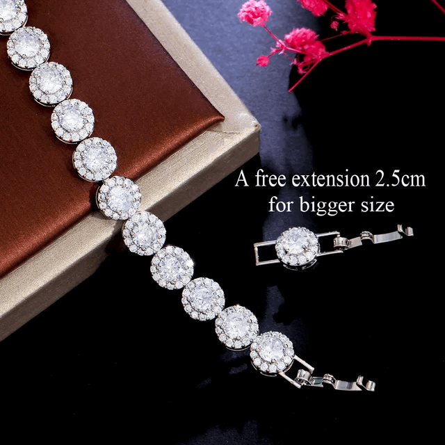 Silver Lining Jewellery Fancy Stones Tennis Bracelets - 17.5 cm / 7 inch Silver Lining Jewellery