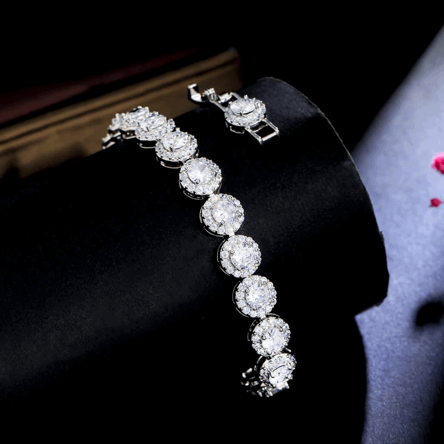 Silver Lining Jewellery Fancy Stones Tennis Bracelets - 17.5 cm / 7 inch Silver Lining Jewellery