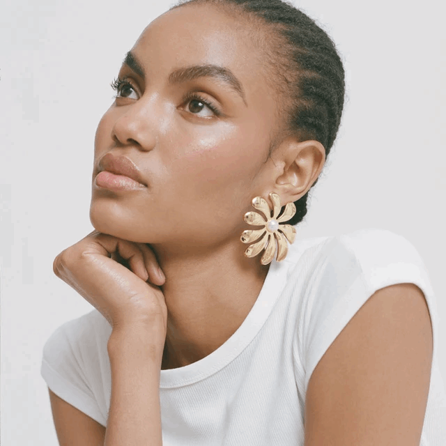 Gold Flower Earrings