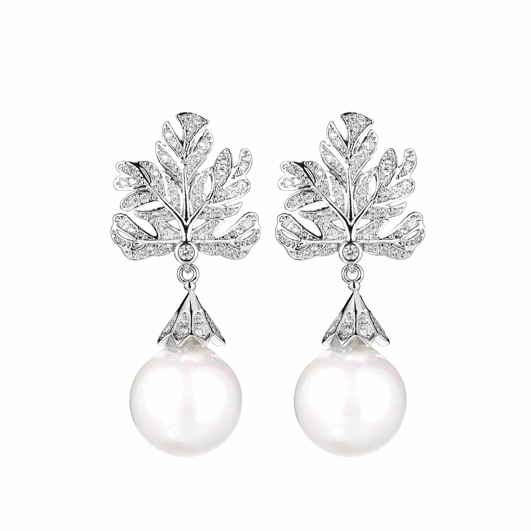 Leaf Pearl Earrings