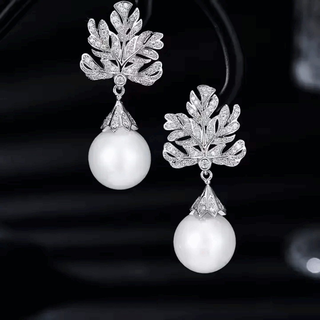 Leaf Pearl Earrings