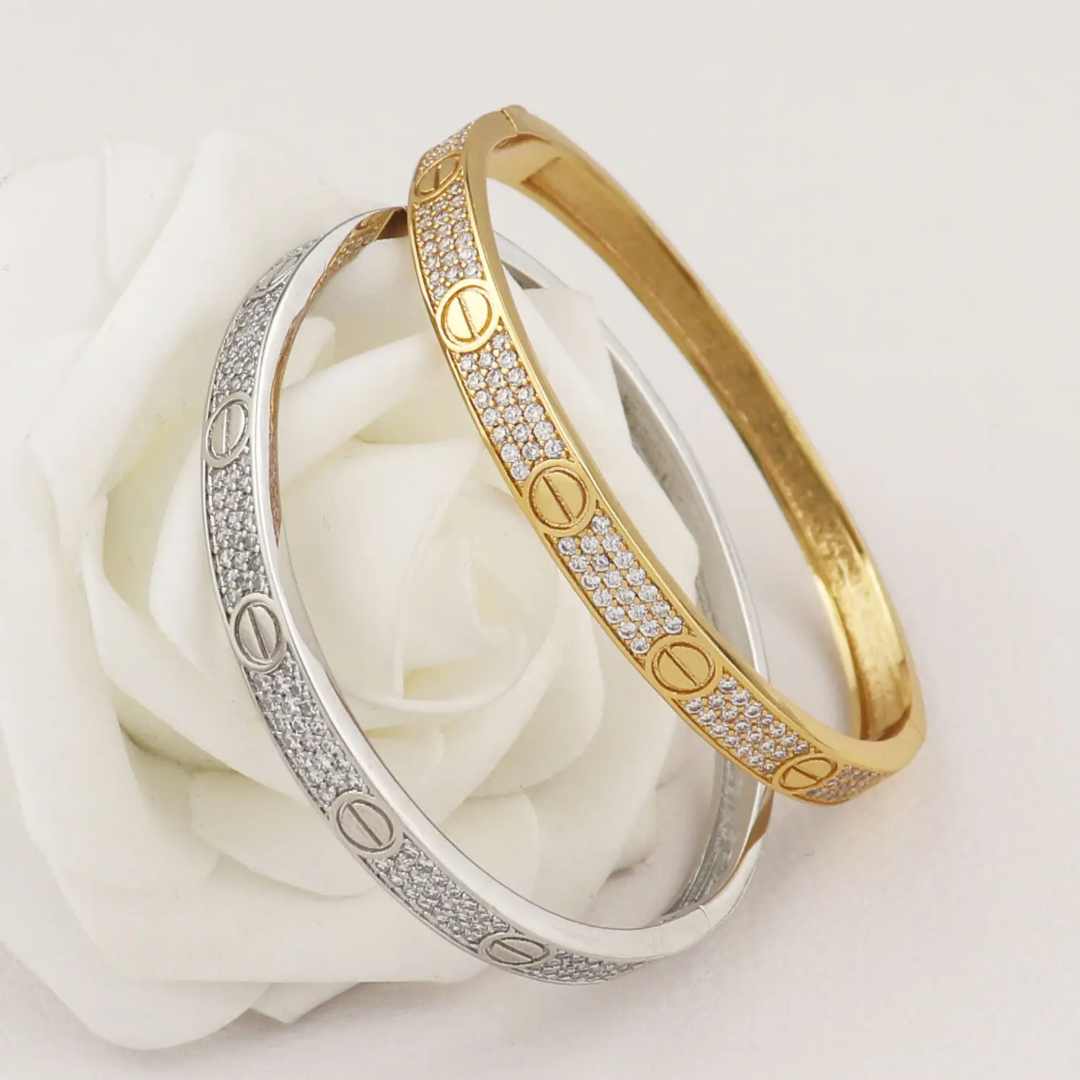 Band Half Pave Bracelet + Ring Set Etereo