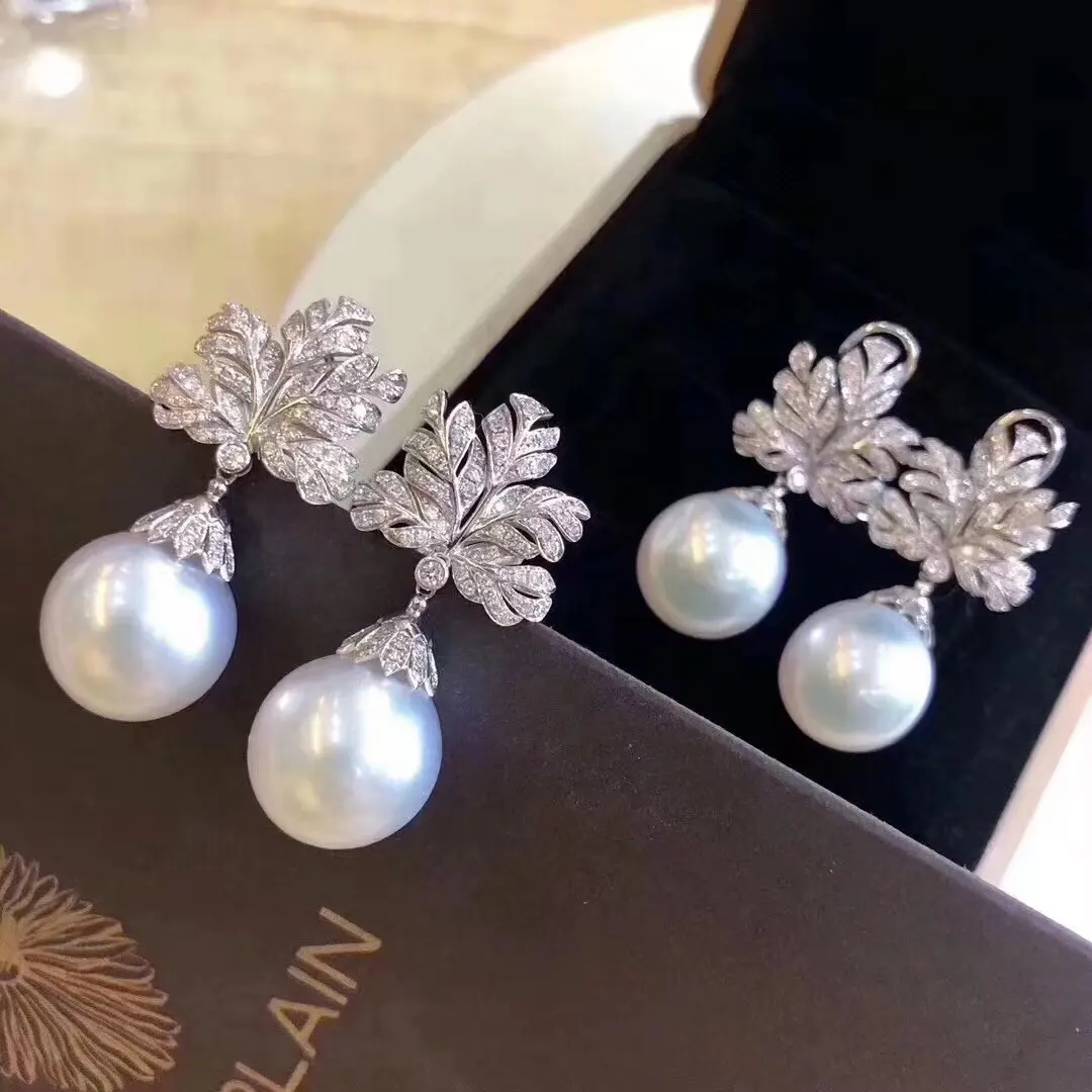 Leaf Pearl Earrings