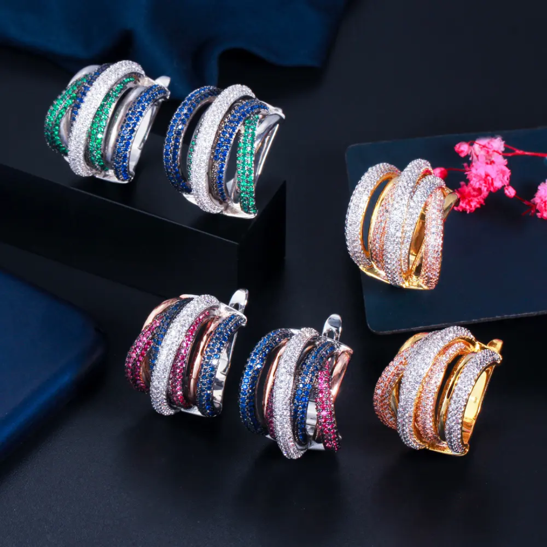 Swirl Earrings Pink Blue