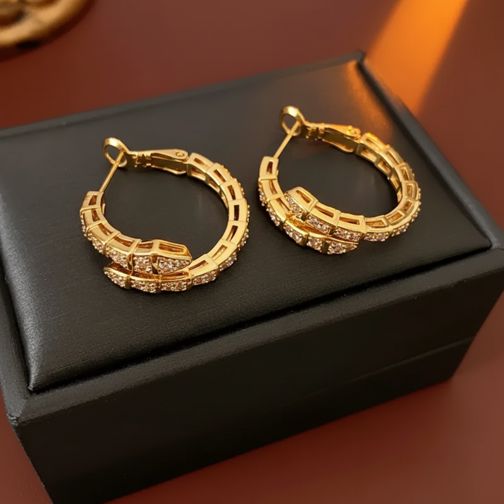 Snake Hoop Earrings Etereo