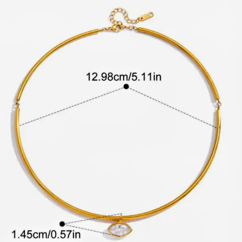Solitaire Stiff Necklace