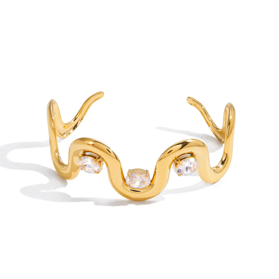 Wavy Cuff Bracelet - Adjustable