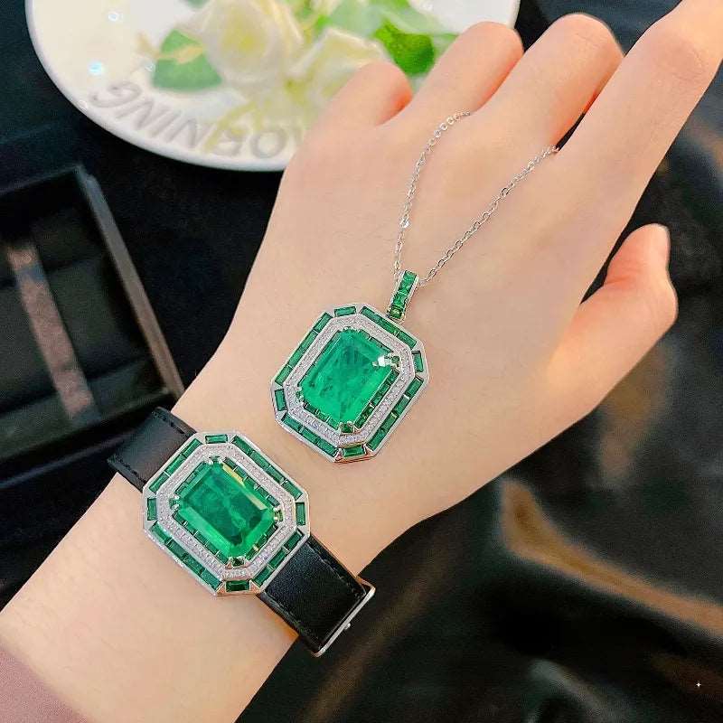 Silver Lining Jewellery Emerald Leather Bracelet Silver Lining Jewellery