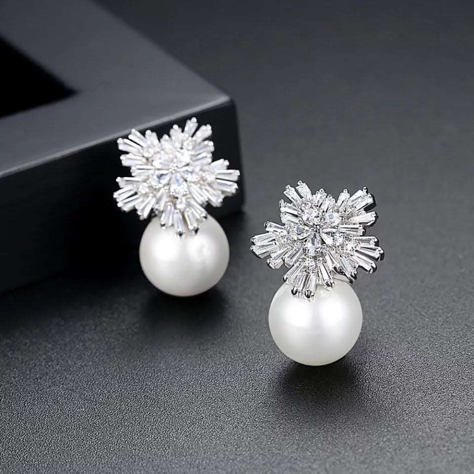 Starburst Pearl Earrings - Silver Lining Jewellery