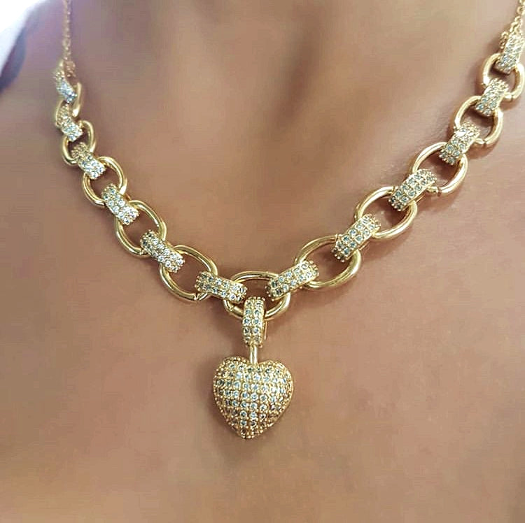 Heart Link Chain Necklace