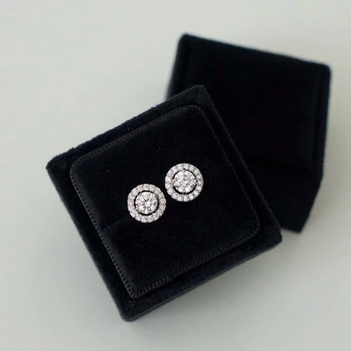 Solitaire Halo Studs