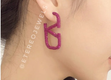 Etereo V Crystal Pink Earrings - Silver Lining Jewellery