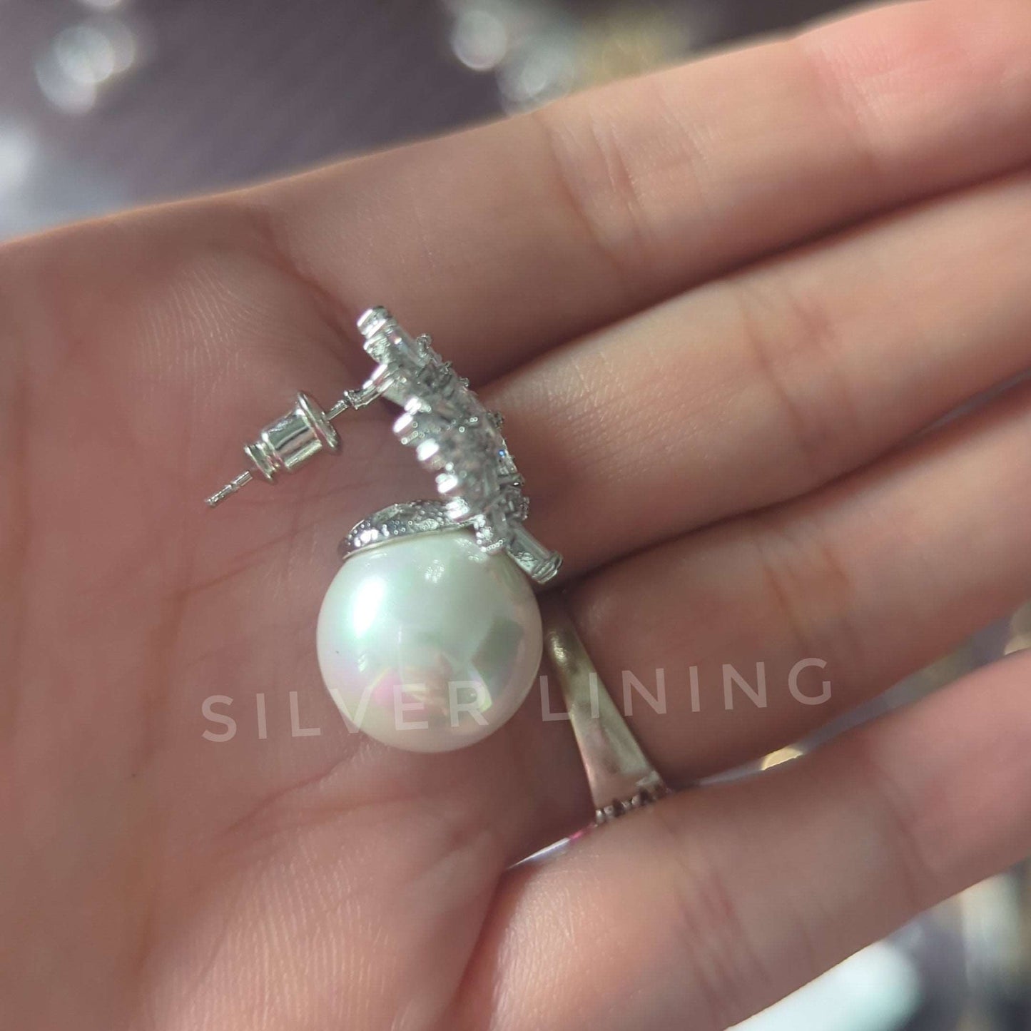 Starburst Pearl Earrings - Silver Lining Jewellery