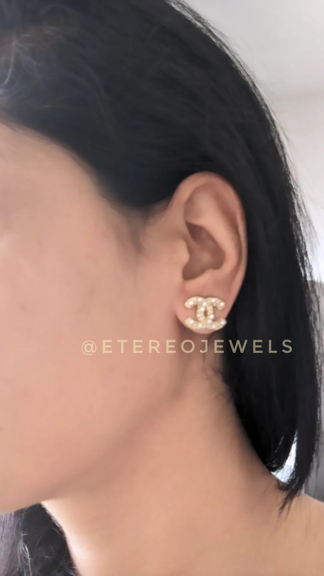 Cc Pearl Stud Etereo Earrings