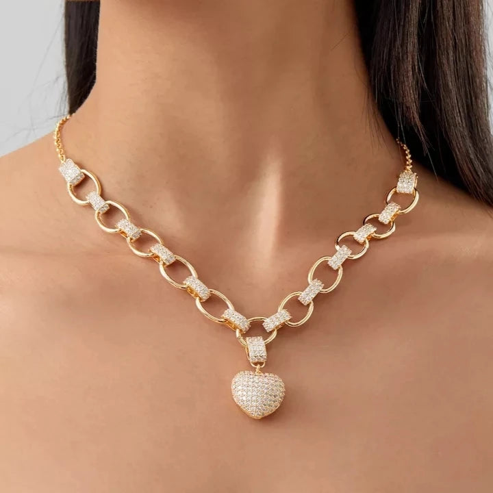 Heart Link Chain Necklace