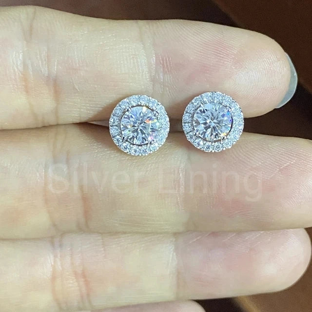 Solitaire Halo Studs
