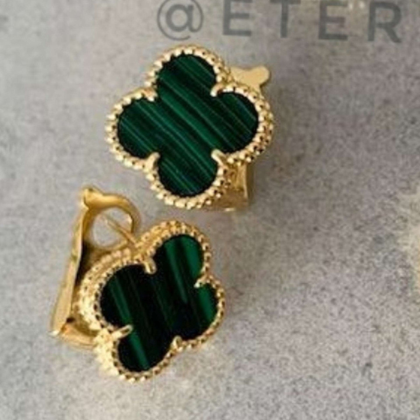 Silver Lining Jewellery Clover Earrings Etereo with clip Silver Lining Jewellery