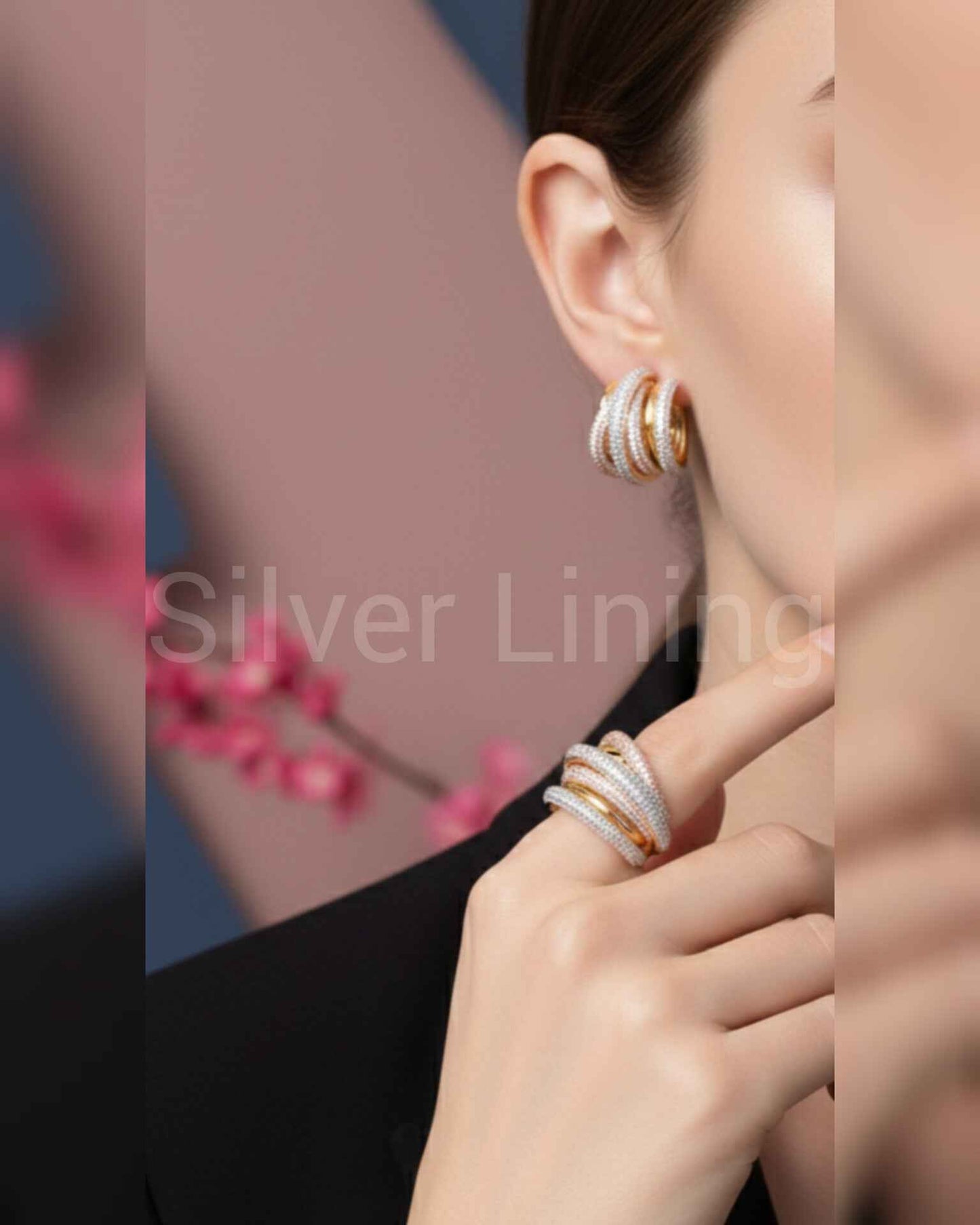 Swirl Ring Rose Silver Gold