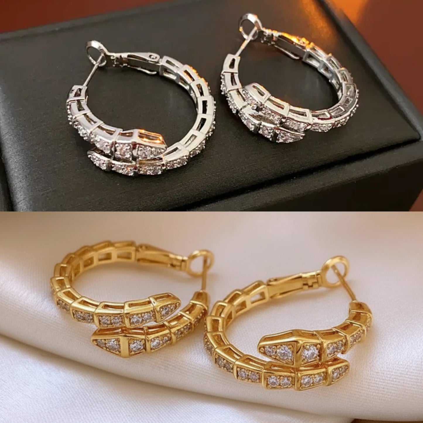 Snake Hoop Earrings Etereo