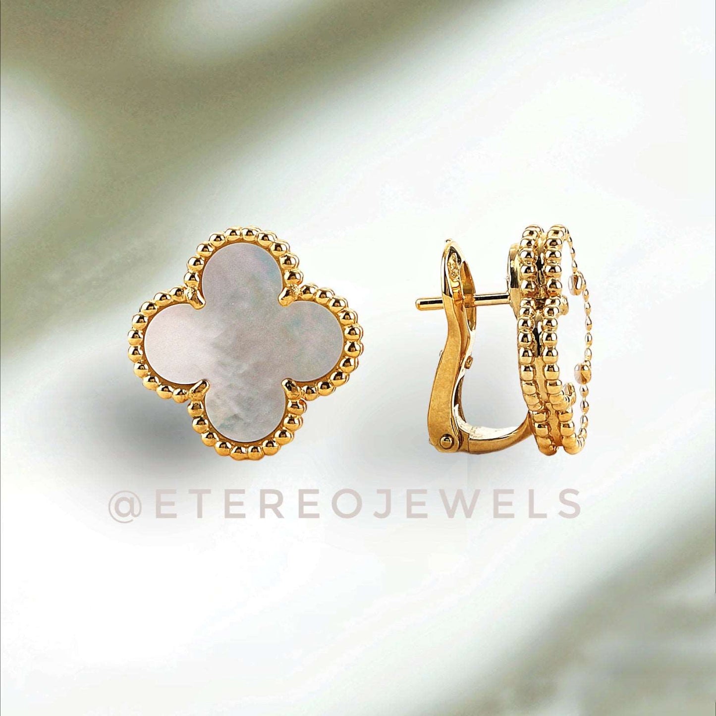 Silver Lining Jewellery Clover Earrings Etereo with clip Silver Lining Jewellery