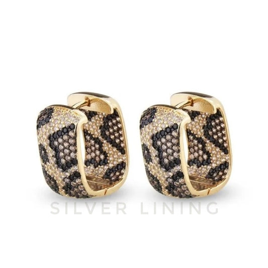 Leopard Huggies Earrings