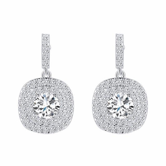 Silver Lining Jewellery Cushion Dangle Earrings Silver Lining Jewellery