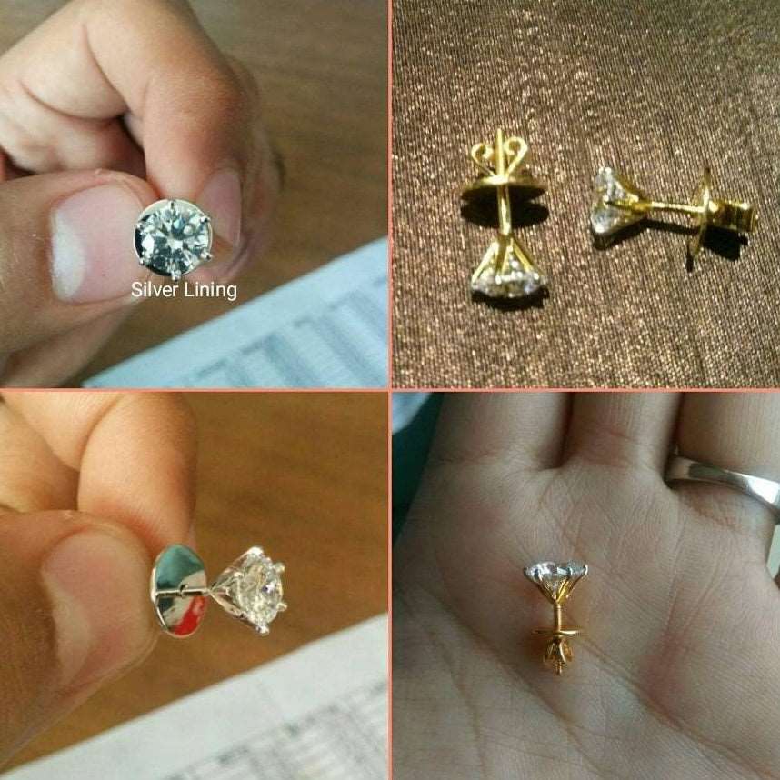 Silver Lining Jewellery Solitaire Earrings 925 - Preorder (No Cod) Silver Lining Jewellery