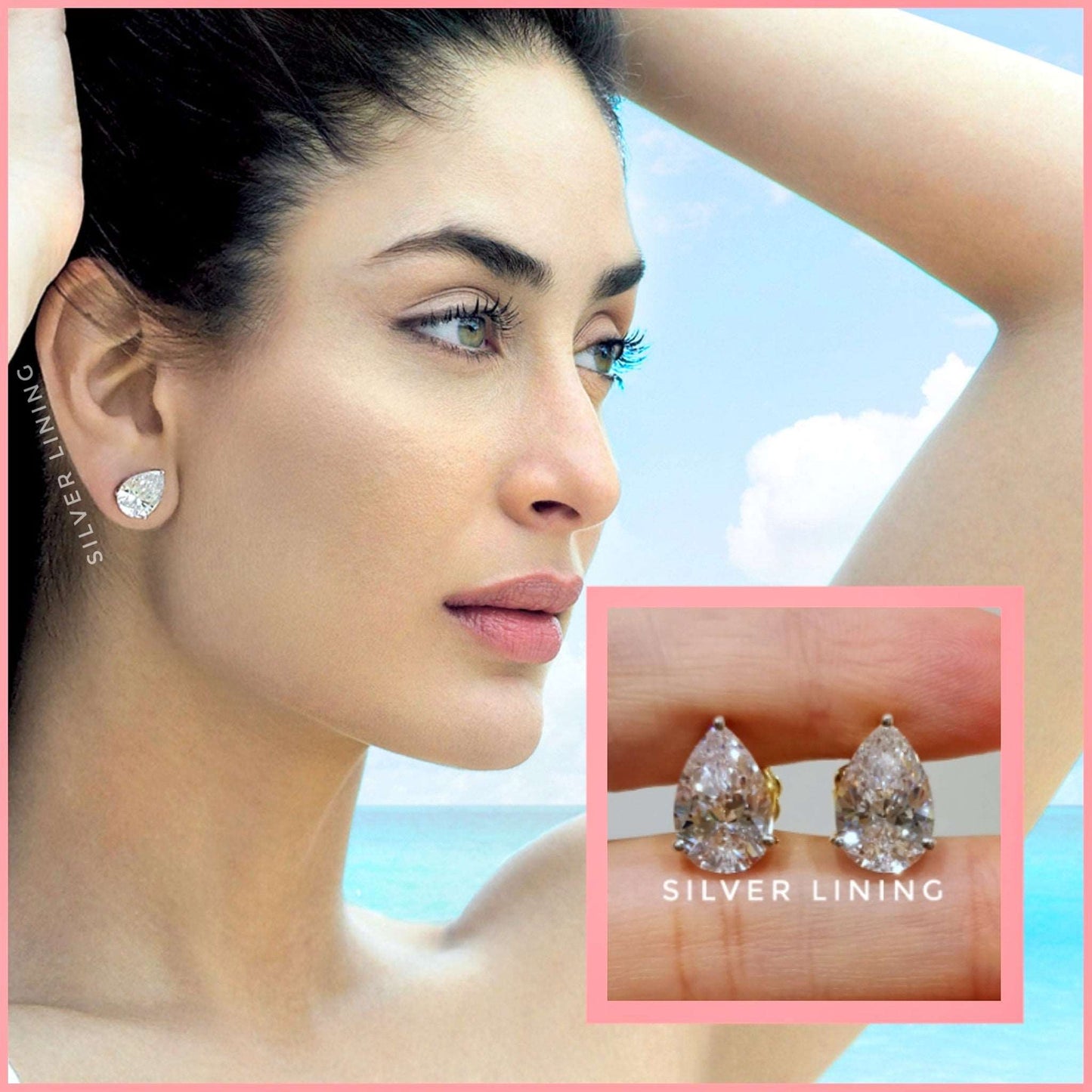 Silver Lining Jewellery Solitaire Earrings 925 - Preorder (No Cod) Silver Lining Jewellery