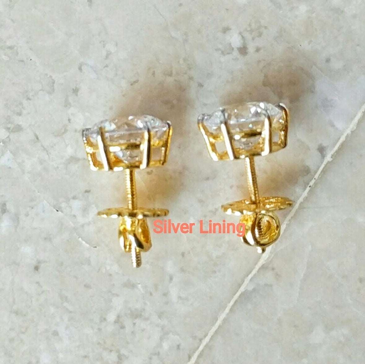 Silver Lining Jewellery Solitaire Earrings 925 Silver Silver Lining Jewellery