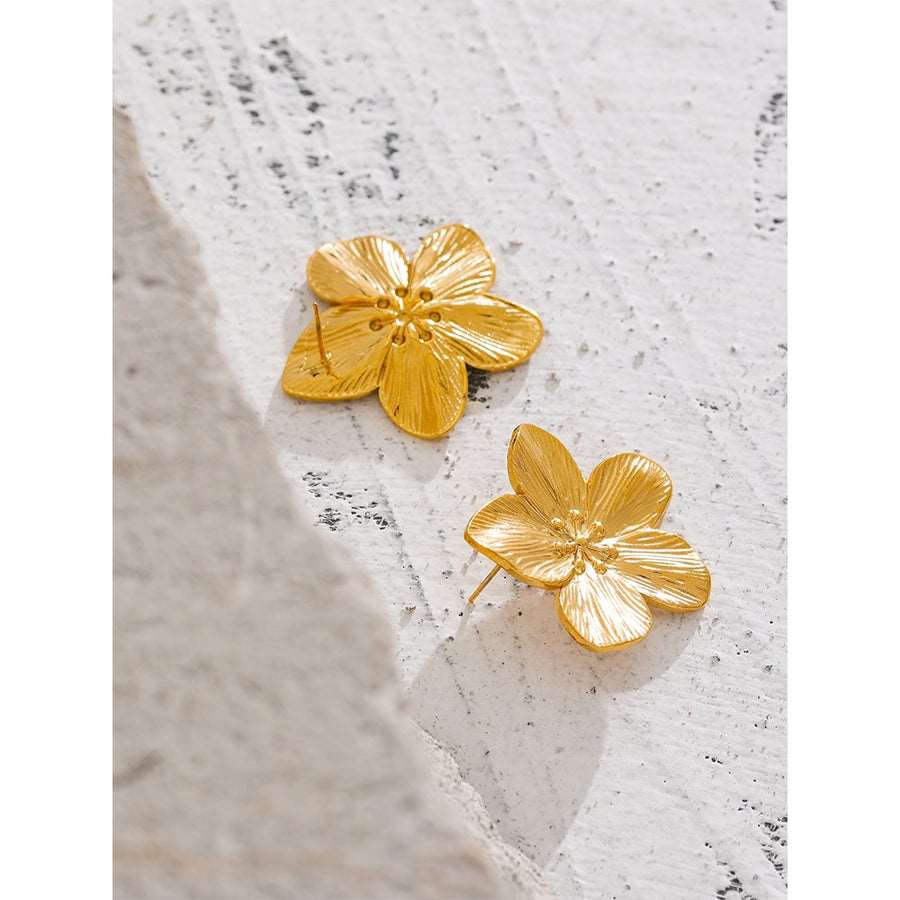 Gold Flower Earrings - Silver Lining Jewellery