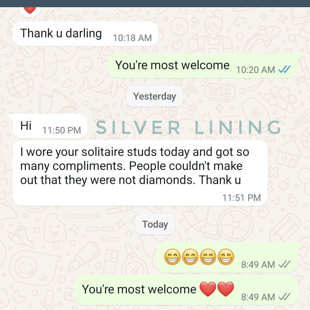 Silver Lining Jewellery Solitaire Earrings 925 Silver Silver Lining Jewellery