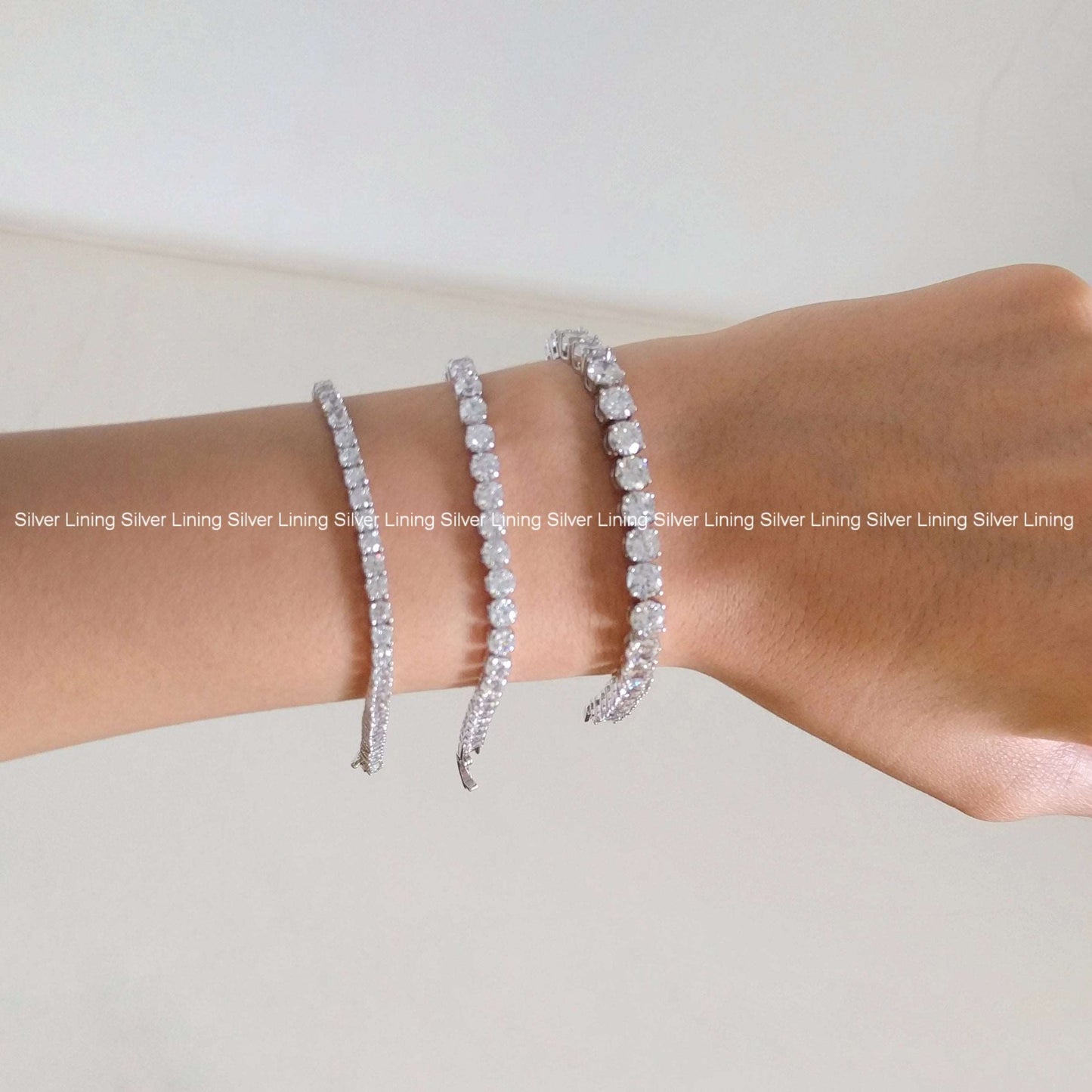 Silver Lining Jewellery Round Tennis Bracelet Silver / Gold Silver Lining Jewellery
