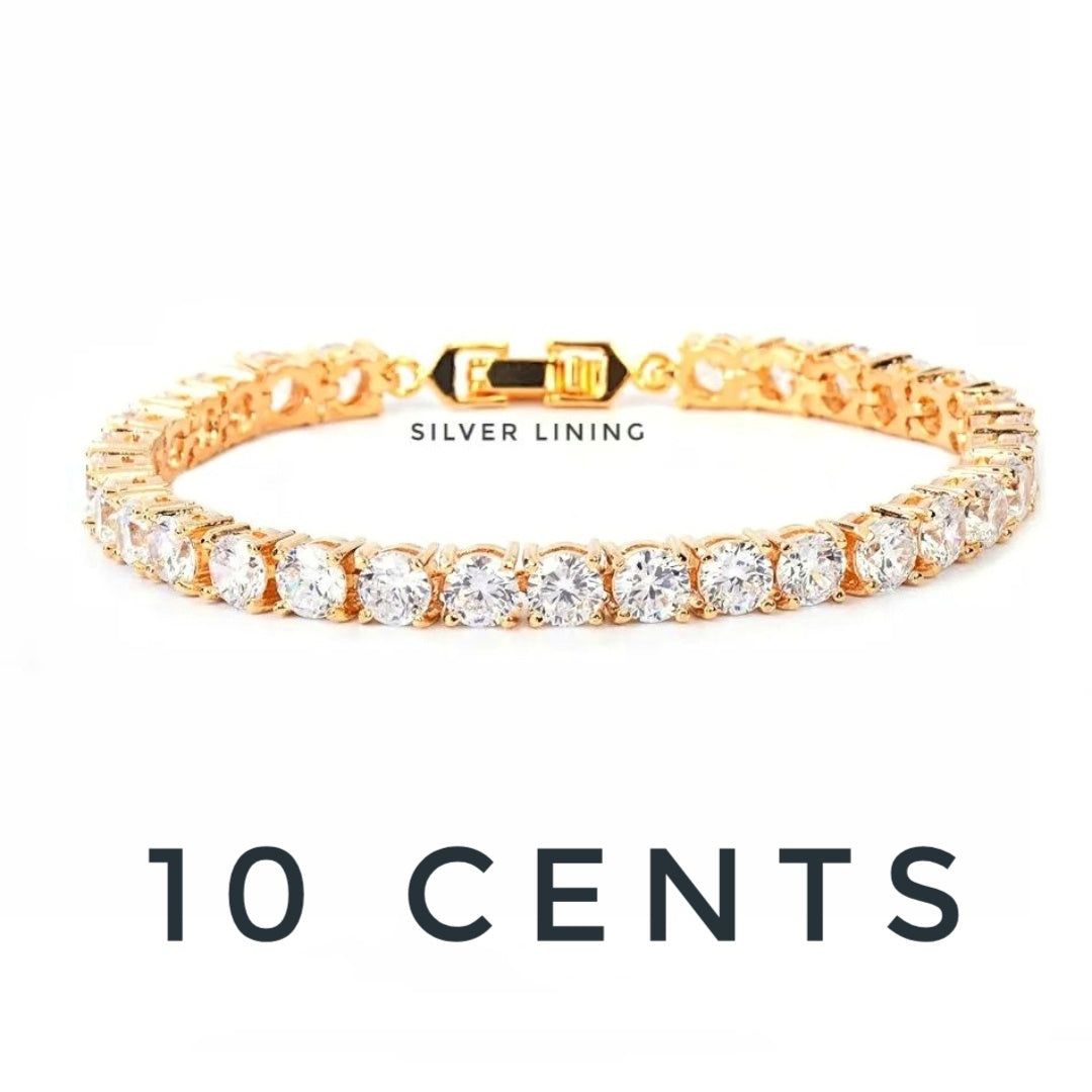 Silver Lining Jewellery Round Tennis Bracelet Silver / Gold Silver Lining Jewellery