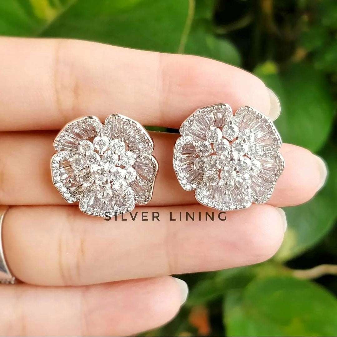Silver Lining Jewellery Flower Earrings Silver Lining Jewellery