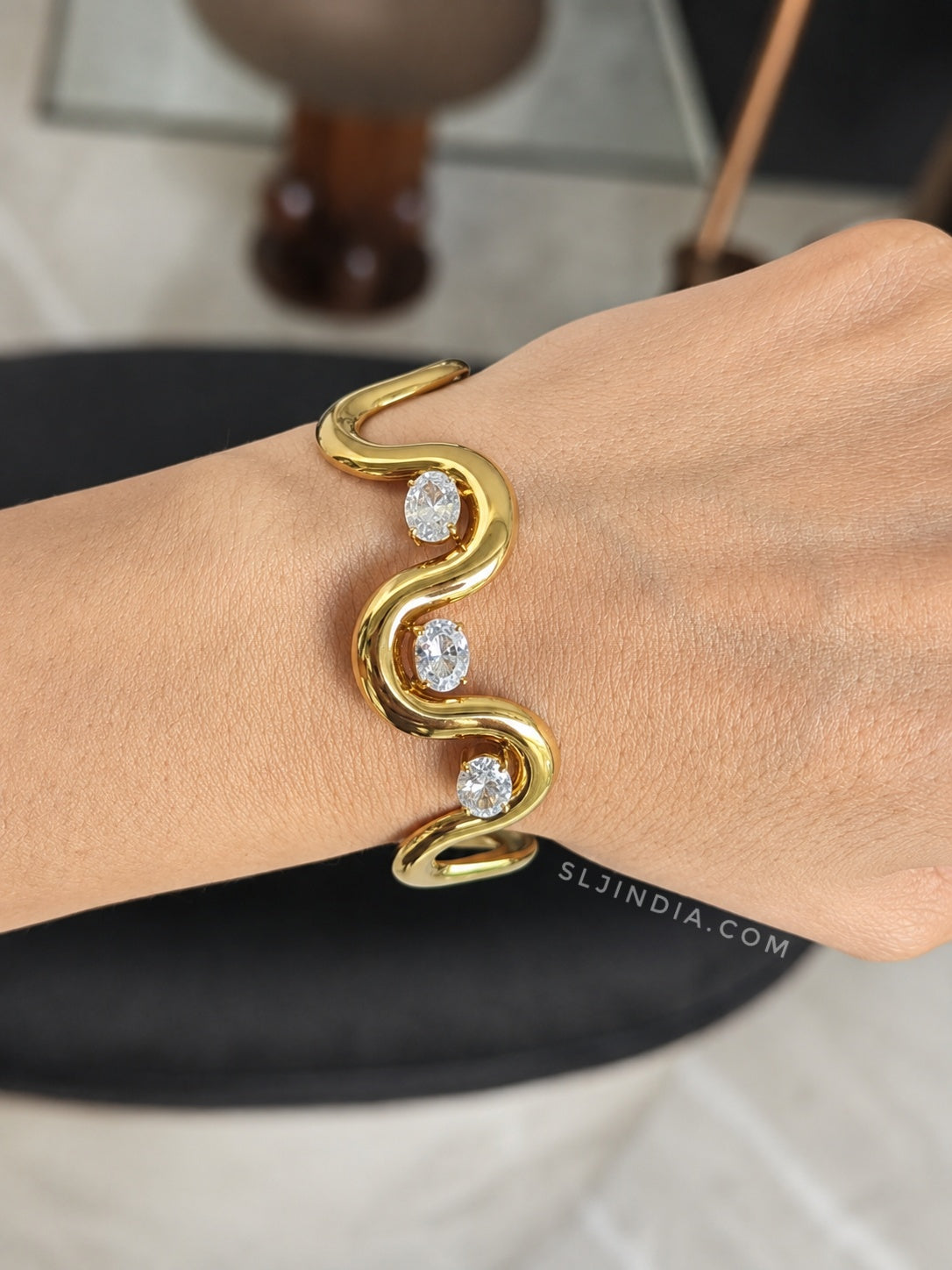 Wavy Cuff Bracelet - Adjustable