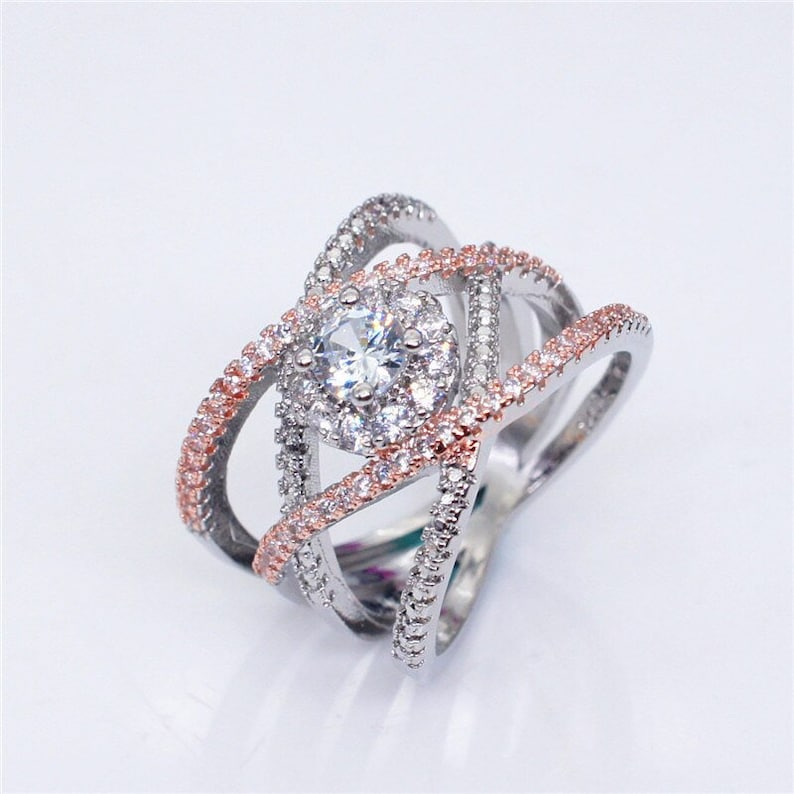 Silver Lining Jewellery Criss Cross Solitaire Ring Silver Lining Jewellery