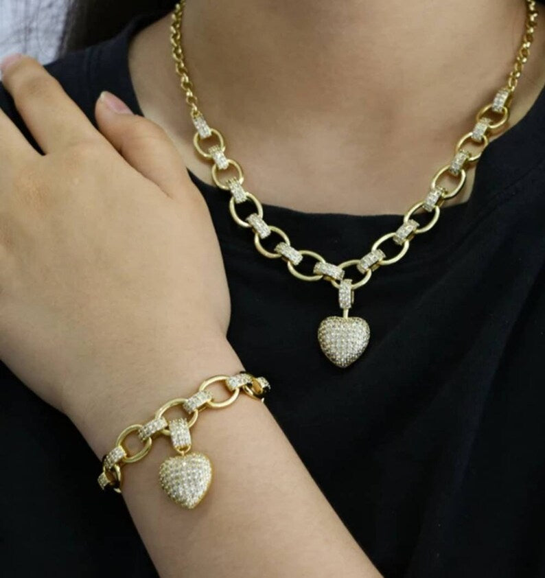 Heart Link Chain Necklace