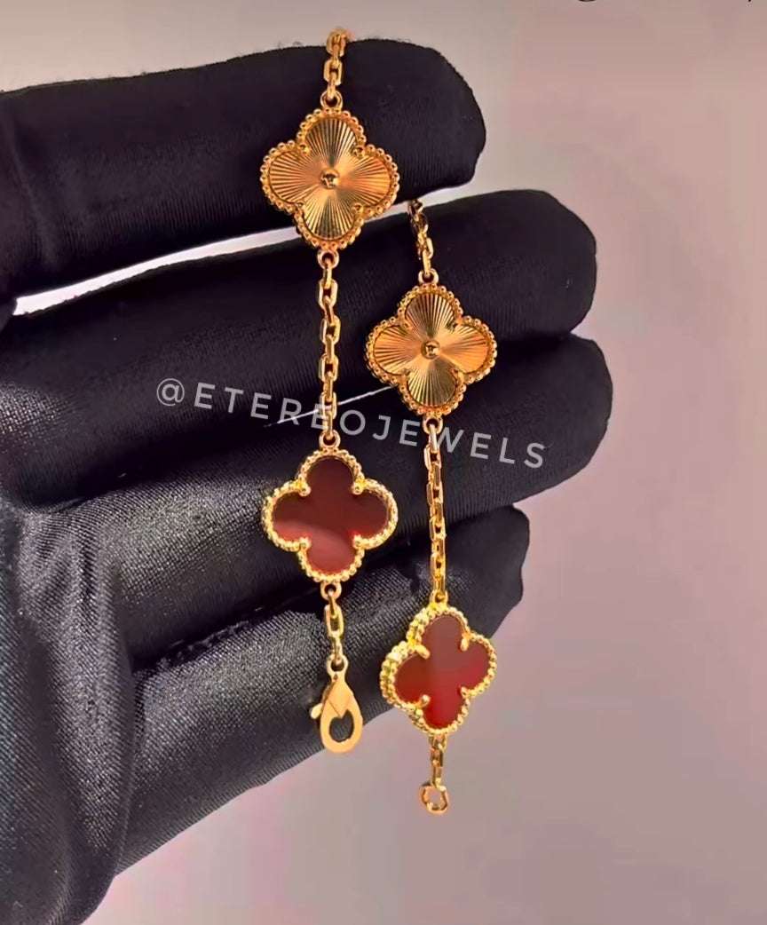 Clover Bracelet Etereo Red & Rose Gold