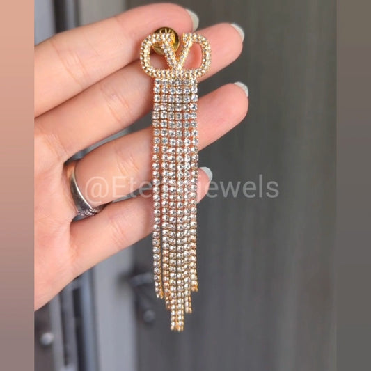 Etereo V crystal tassel earrings Etereo - Silver Lining Jewellery