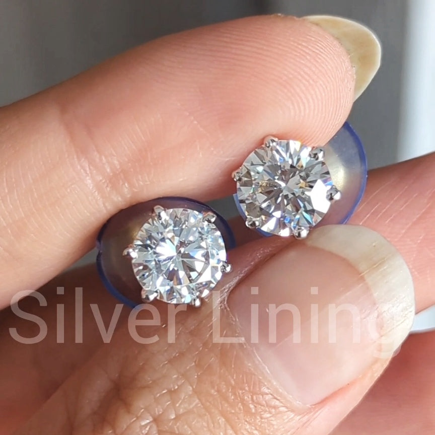 Silver Lining Jewellery Solitaire Earrings 925 Silver Silver Lining Jewellery